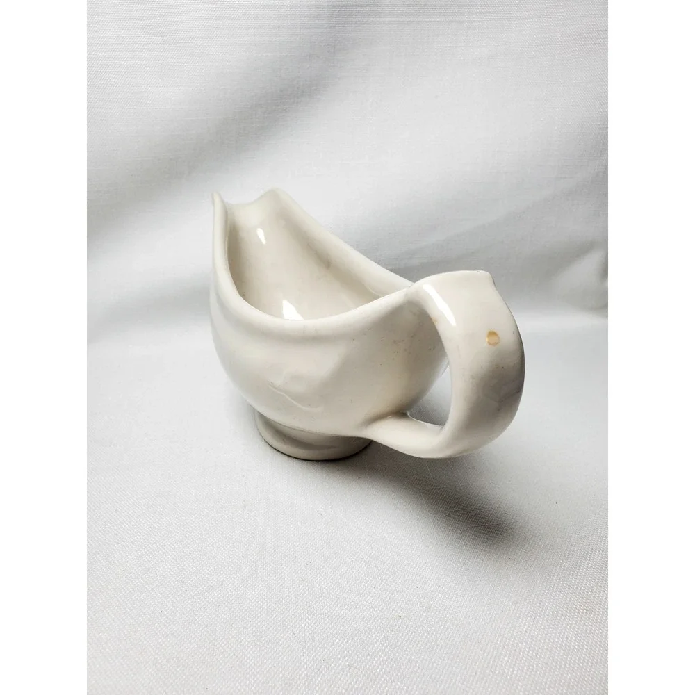 Vintage TEPCO USA China‎ Gravy Boat Restaurant Ware Ivory Diner Style 9.5